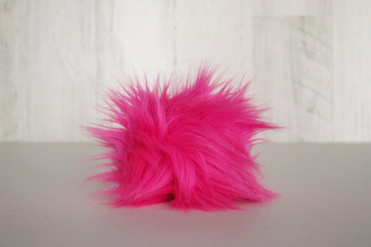 Neon Pink Faux Fur Pom Pom