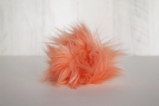 Coral Faux Fur Pom Pom