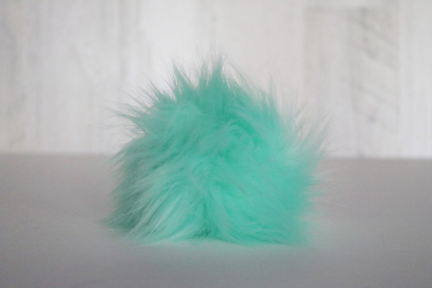 Mint Faux Fur Pom Pom