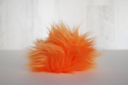 Safety Orange Faux Fur Pom Pom