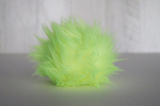Fluorescent Yellow Faux Fur Pom Pom