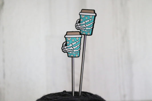 Dead Before Coffee (Blue) Needle Stopper