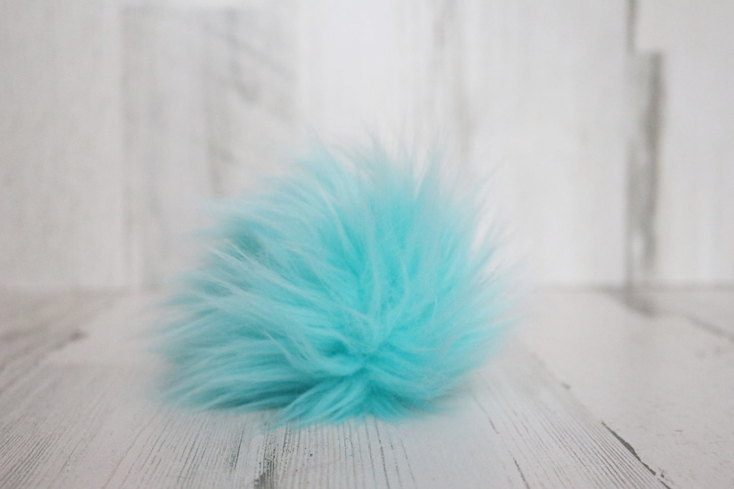 Sea Blue Faux Fur Pom Pom