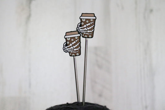 Dead Before Coffee (Brown) Needle Stopper