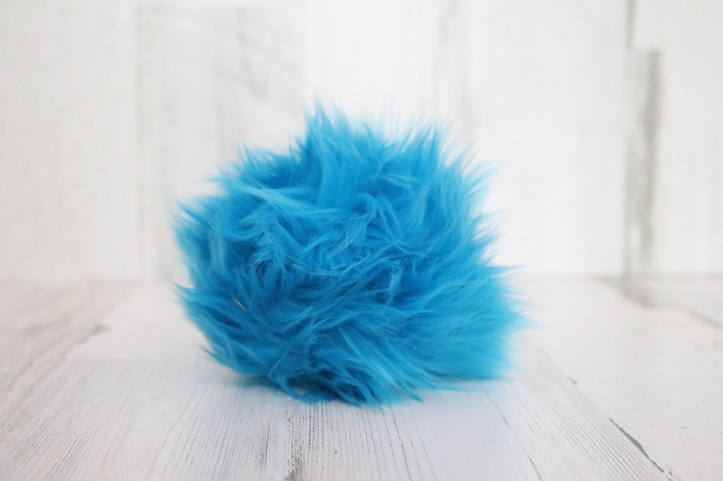 Caribbean Blue Faux Fur Pom Pom