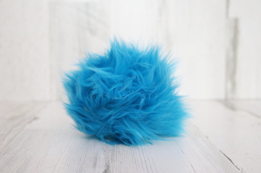 Caribbean Blue Faux Fur Pom Pom