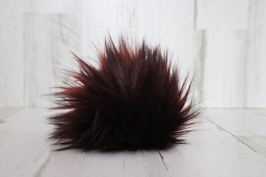 Maroon Faux Fur Pom Pom