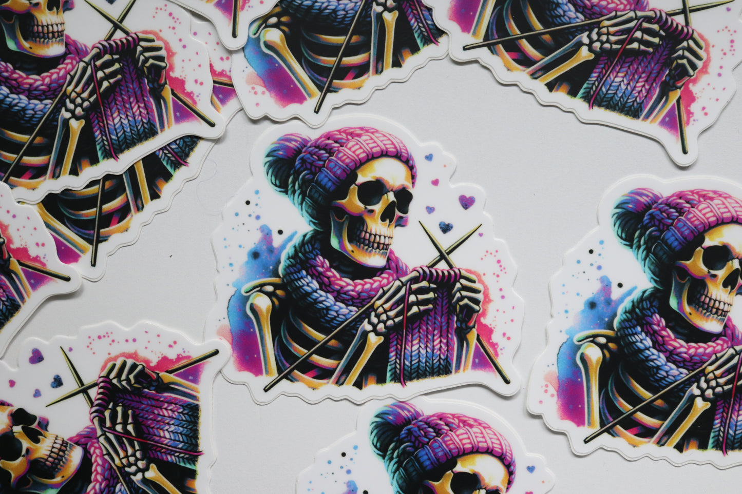 Knit Fast Die Warm Sticker